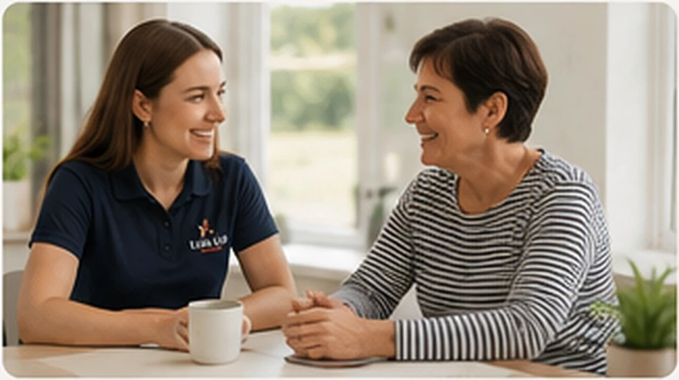 Practical disability support taking place in everyday life.
